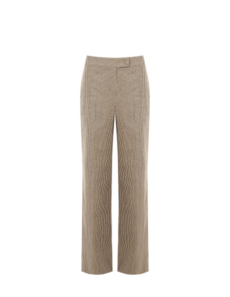 Pantalon palazzo à petits carreaux avec poches Rinascimento