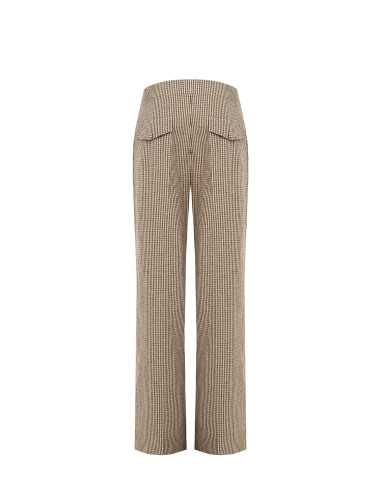 Pantalon palazzo à petits carreaux avec poches Rinascimento