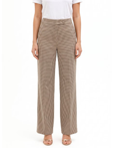 Pantalon palazzo à petits carreaux avec poches Rinascimento