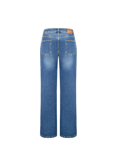 Straight jeans met logolabel op de achterzak Rinascimento