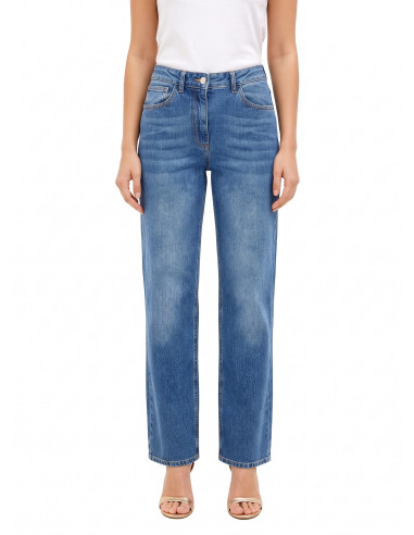 Straight jeans met logolabel op de achterzak Rinascimento