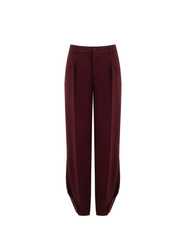Pantalon large en polyviscose avec bouton aux chevilles et pli à l’arrière Rinascimento
