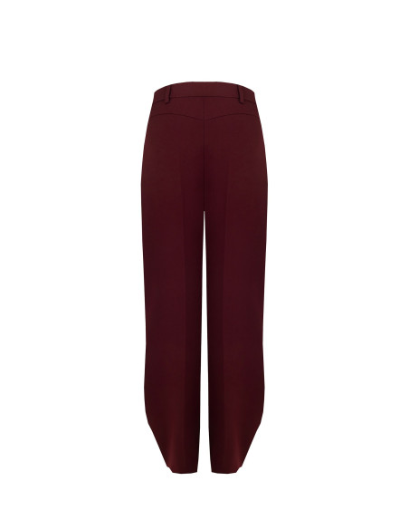 Pantalon large en polyviscose avec bouton aux chevilles et pli à l’arrière Rinascimento