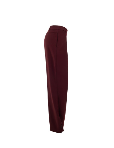 Wijde broek van viscosemix met knoop bij de enkels en plooi aan de achterkant Rinascimento