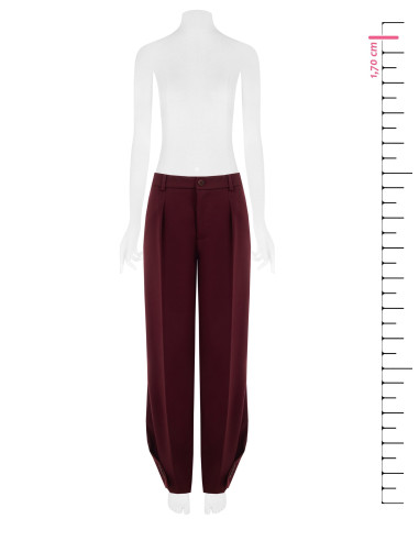 Pantalon large en polyviscose avec bouton aux chevilles et pli à l’arrière Rinascimento