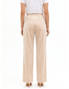 Pantalon palazzo en tissu velours avec double pli creux et poches Rinascimento 2