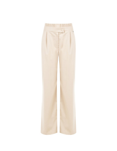 Pantalon palazzo en tissu velours avec double pli creux et poches Rinascimento