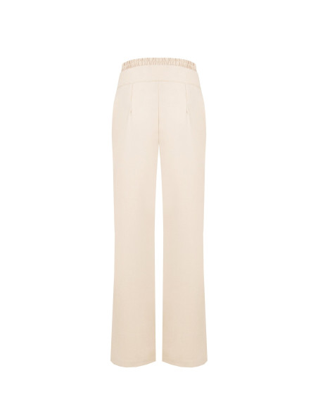 Pantalon palazzo en tissu velours avec double pli creux et poches Rinascimento