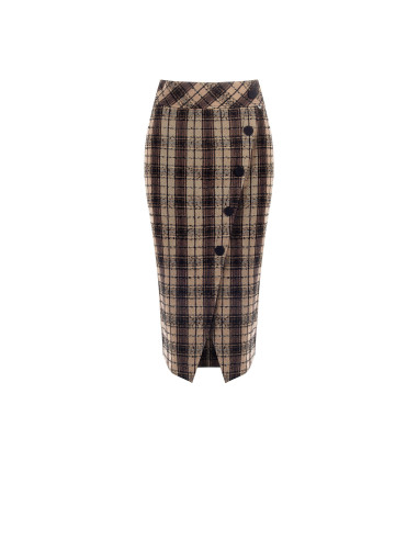 Jupe crayon croisée en tweed avec boutons Rinascimento