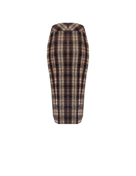 Jupe crayon croisée en tweed avec boutons Rinascimento