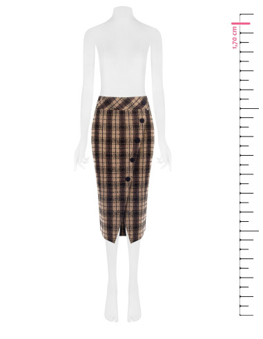 Jupe crayon croisée en tweed avec boutons Rinascimento