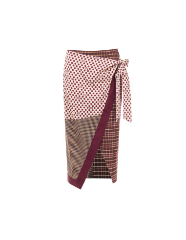 Jupe longue portefeuille patchwork nouée sur le côté Rinascimento