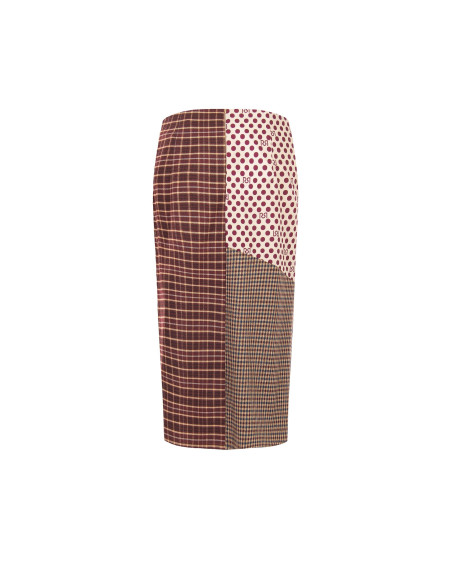 Jupe longue portefeuille patchwork nouée sur le côté Rinascimento