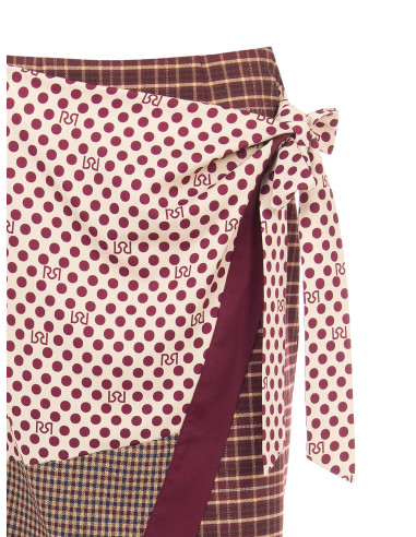 Jupe longue portefeuille patchwork nouée sur le côté Rinascimento