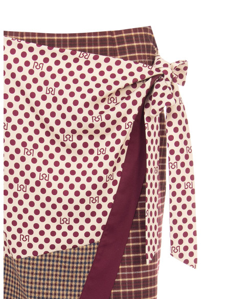 Jupe longue portefeuille patchwork nouée sur le côté Rinascimento