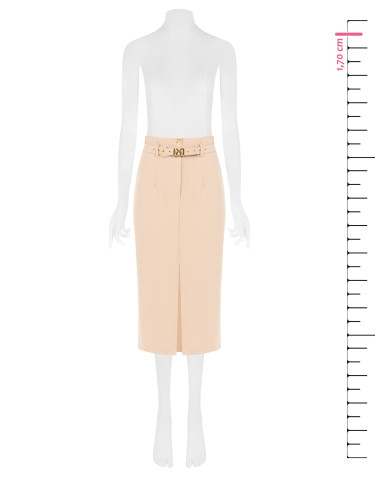 Jupe crayon avec ceinture rigide assortie et fente frontale Rinascimento