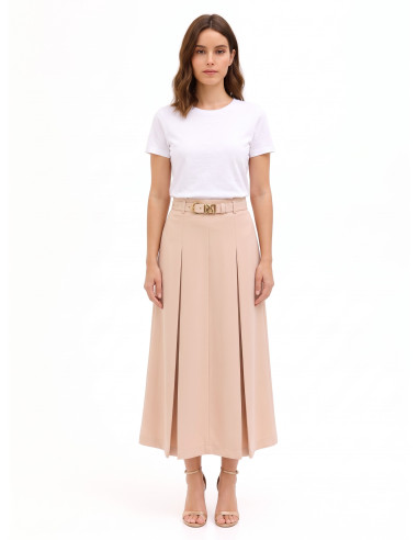 Jupe maxi plissée avec ceinture rigide assortie Rinascimento