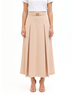Jupe maxi plissée avec ceinture rigide assortie Rinascimento