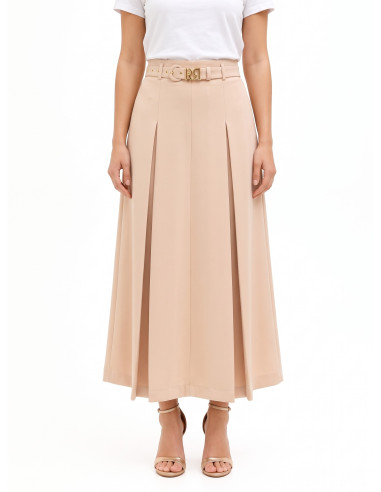Jupe maxi plissée avec ceinture rigide assortie Rinascimento