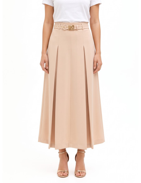 Jupe maxi plissée avec ceinture rigide assortie Rinascimento