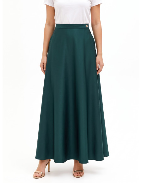 Jupe maxi en satin avec poches Rinascimento