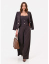 Pantalon palazzo en tissu cady à rayures multiples Rinascimento
