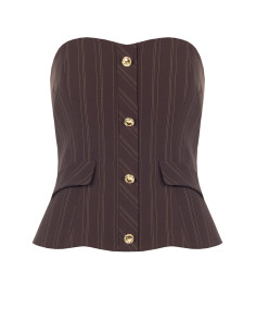Gestreepte bandeautop in corsetstijl met gouden knopen van Rinascimento