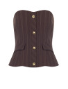 Top bustier rayé à bretelles avec boutons dorés Rinascimento