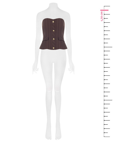 Top bustier rayé à bretelles avec boutons dorés Rinascimento