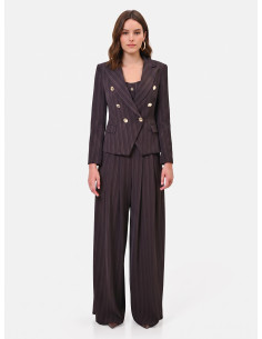 Veste blazer courte et cintrée à rayures multicolores Rinascimento 2