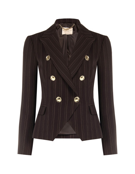Veste blazer courte et cintrée à rayures multicolores Rinascimento