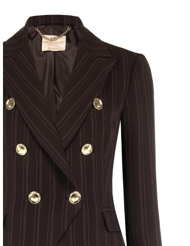 Veste blazer courte et cintrée à rayures multicolores Rinascimento