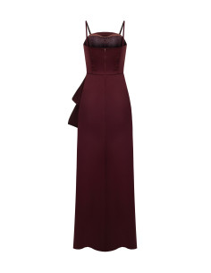 Robe longue évasée avec maxi nœud et tulle au niveau de la fente Rinascimento 2