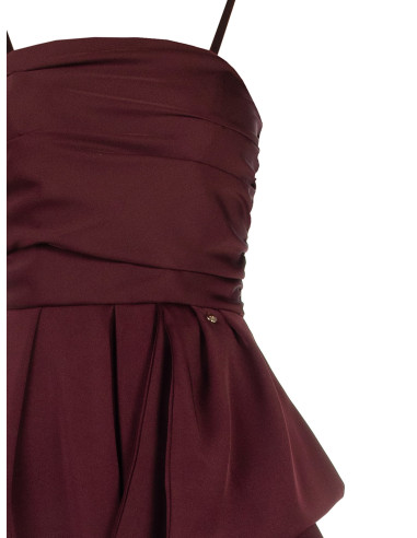 Robe longue évasée avec maxi nœud et tulle au niveau de la fente Rinascimento