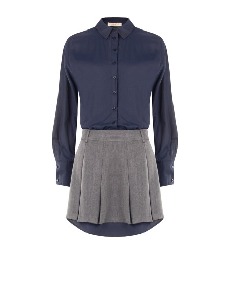 Robe-combinaison effet chemise et jupe plissée Rinascimento