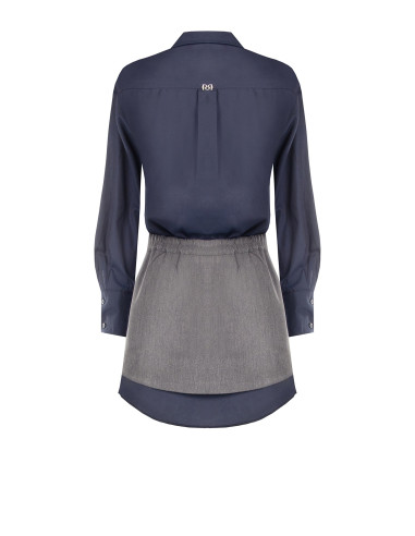 Robe-combinaison effet chemise et jupe plissée Rinascimento