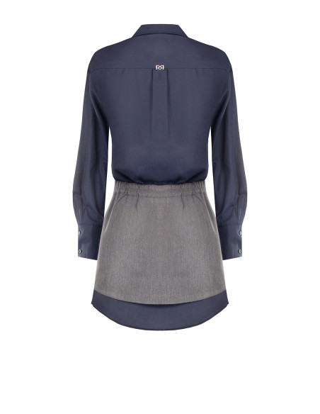 Robe-combinaison effet chemise et jupe plissée Rinascimento