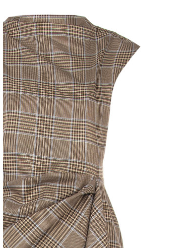 Robe midi fourreau à carreaux en polyviscose avec fronces sur un côté Rinascimento