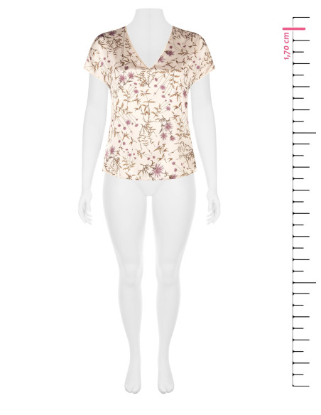 Vloeiende curvy blouse van satijn met bloemenmotief Rinascimento Curvy
