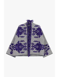 Cappa Jacquard Con Motivo Floreale E Frange Dixie - Vestiti Firmati... 2