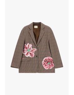 Blazer Fantasia Check Con Fiori Dipinti Dixie - Vestiti Firmati Lif... 2