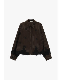Camicia A Righe Con Dettagli In Pizzo E Fit Dritto Dixie - Vestiti ... 2