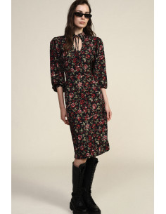 Abito A Fiori Con Scollo A V E Maniche Lunghe Dixie - Vestiti Firma...