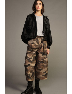 Pantalon palazzo à motif camouflage avec ceinture Dixie - Vestiti F...