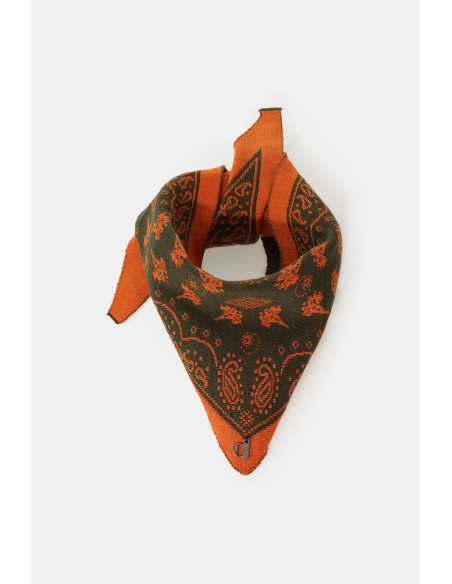 Jacquard bandanafoulard met motief en logodetail Dixie - Militair