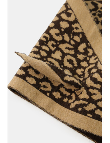 Jacquardfoulard met dierenmotief en hoeken Dixie - Bruin