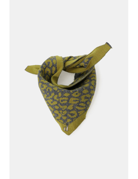 Foulard Jacquard À Motif Animalier Avec Angles Dixie - Gris foncé