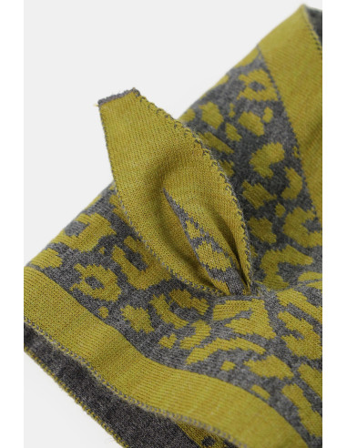 Foulard Jacquard À Motif Animalier Avec Angles Dixie - Gris foncé