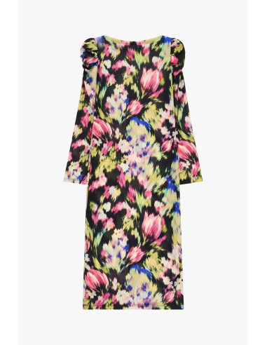 Robe Midi À Imprimé Floral Avec Épaules Froncées Dixie