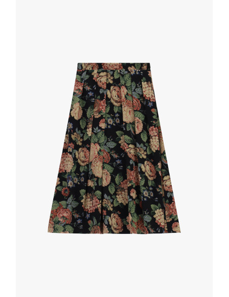 Jupe Plissée À Motif Floral Mi-Longue Dixie